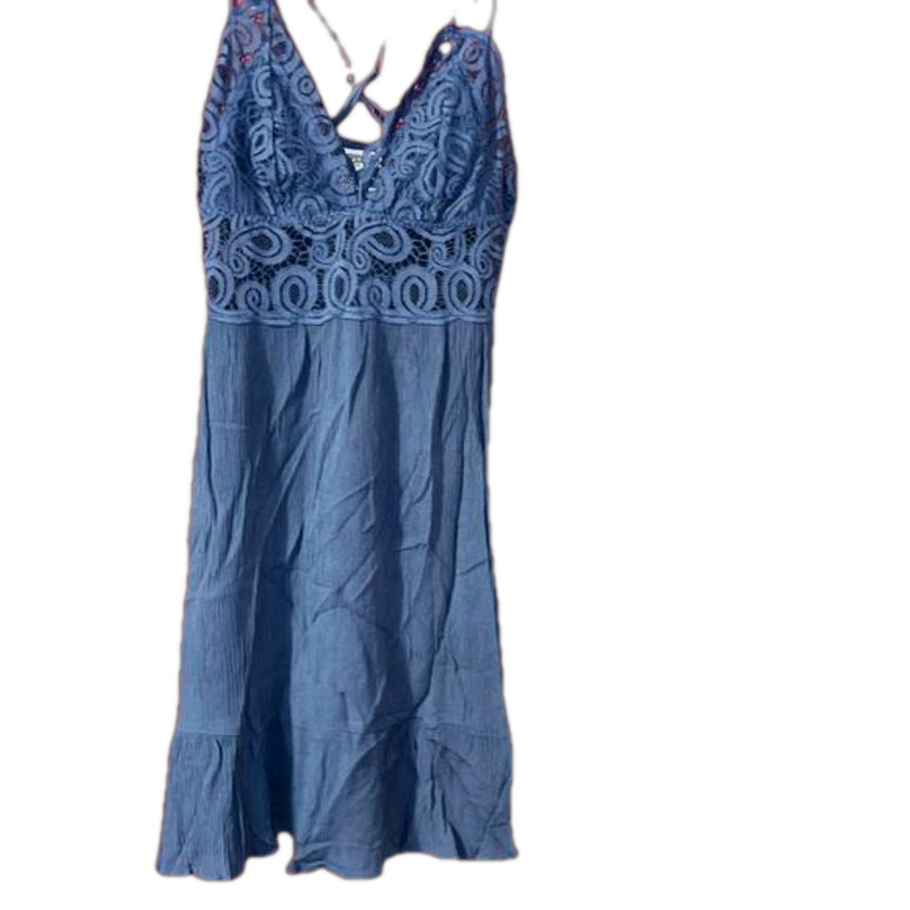PINK Victoria's Secret Blue Lace Backless Sundress